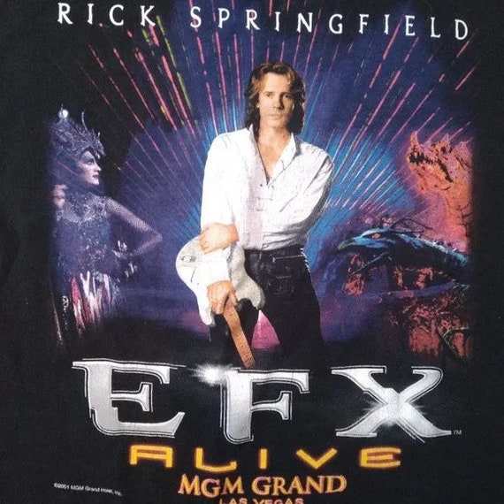 RICK SPRINGFIELD「EFX Alive」パンフレット、ビールグラス Vintage Rick Springfield EFX Alive MGM Grand T-shirt - Etsy