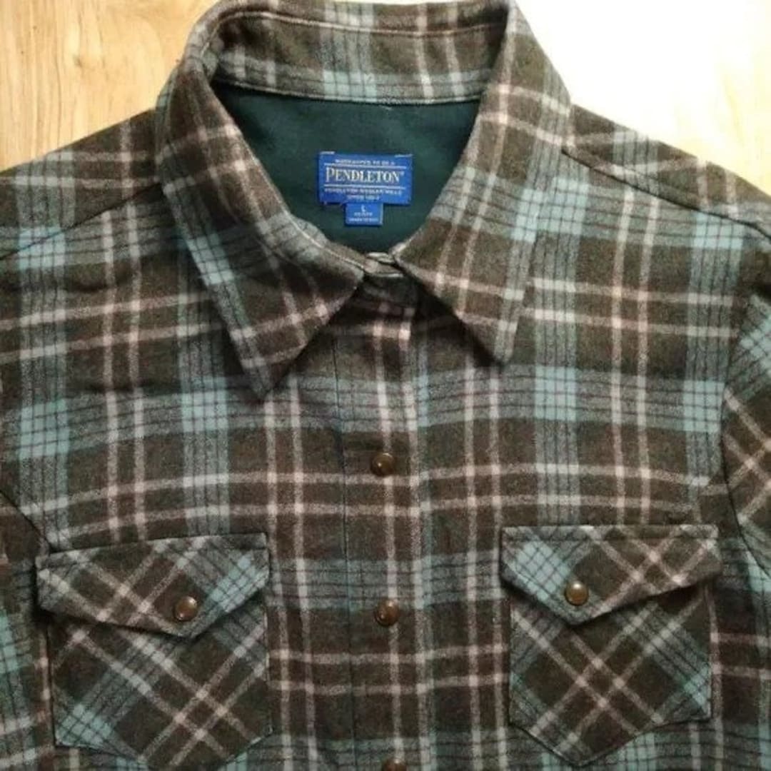 Vintage Pendleton Wool Flannel Western Button Down Shirt Etsy
