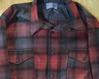 Camisa abotonada de lana y franela Vintage Pendleton