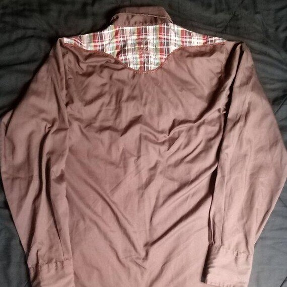 Vintage H Bar C Embroidered Plaid Western Pearl Snap Shirt View 6