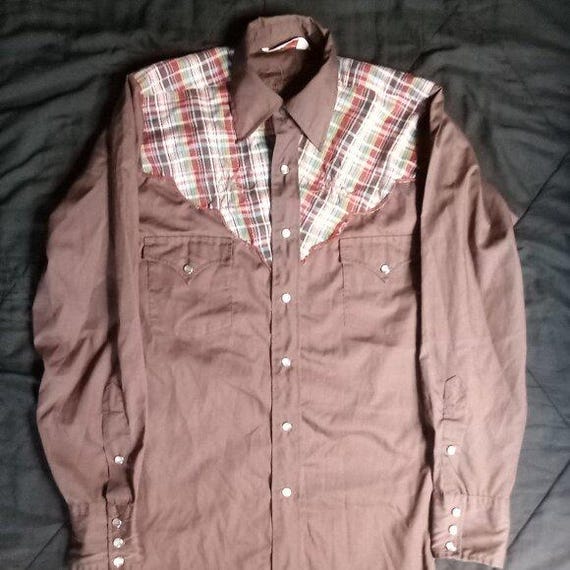Vintage H Bar C Embroidered Plaid Western Pearl Snap Shirt View 2