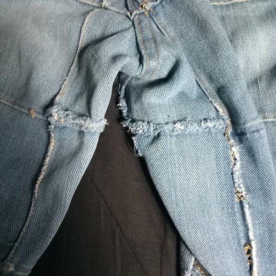 Vintage Brittania Patchwork Window Pane Denim Fla… - image 10