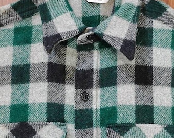 Vintage jaren 80 Woolrich geruit flanellen wollen overhemd met knopen