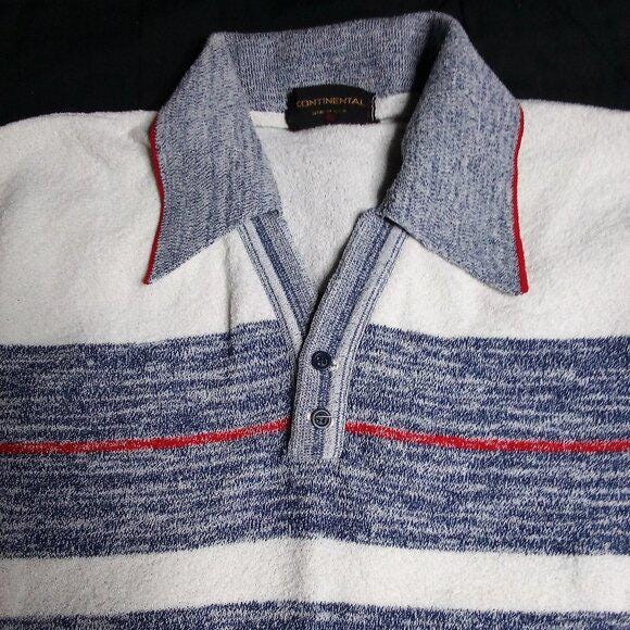 Vintage 60s Continental Striped Terry Cloth Polo Shirt - Etsy
