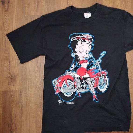 Vintage 90s Betty Boop Biker Harley T-shirt - Etsy