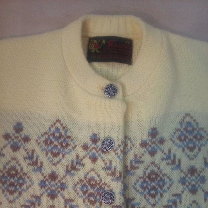 Vintage JERSILD acrylic knit cardigan, made in the USA, men's size XXL acrylic navy blue type Vintage Second Hand