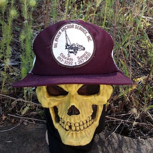Vintage Oil Patch Anker Service Patch Snap Back Trucker Hat