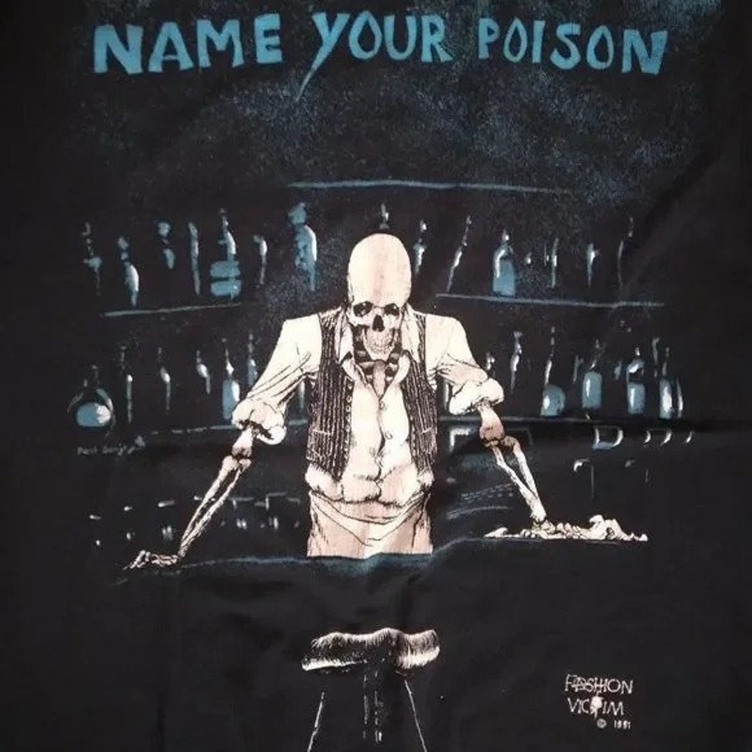 Vintage 90s Fashion Victim Name Your Poison Skeleton T-shirt - Etsy