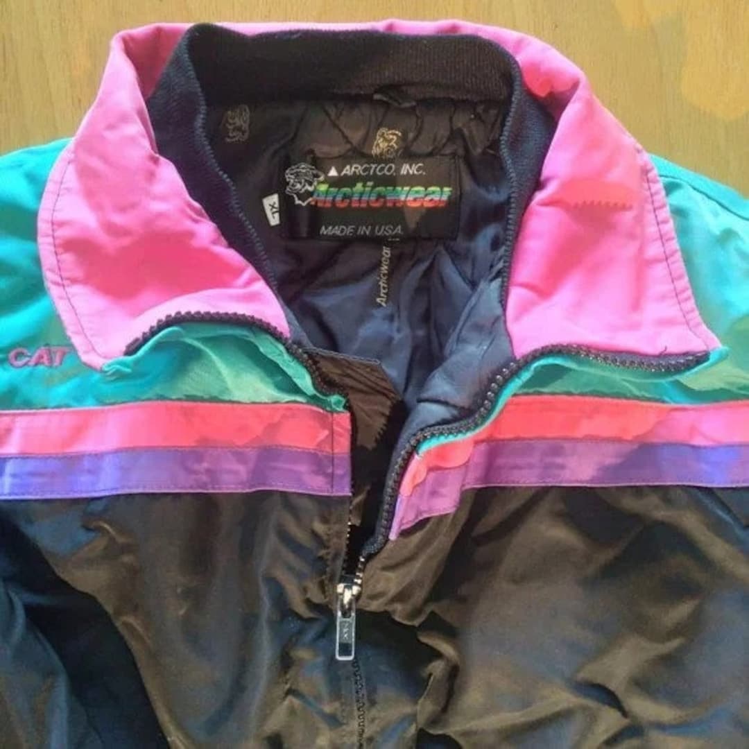 Vintage Arctic Cat Wear Neon Color Block Ski Jacket Snow Etsy