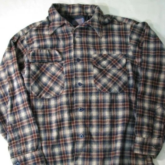 Vintage Pendleton Flannel Wool Button-Down Shirt - image 7