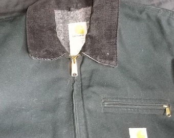 Chaqueta de trabajo vintage Carhartt J01 Detroit con forro de manta, fabricada en EE. UU.