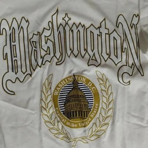 Deadstock Vintage 90s Washington D.C. Old English Font Spell Out T-Shirt