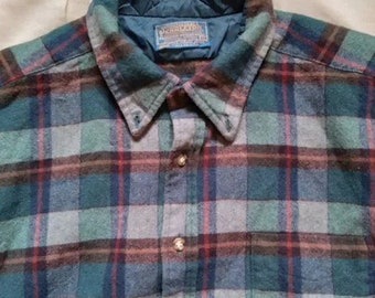 Vintage Pendleton Flannel Wool Button-Down Shirt