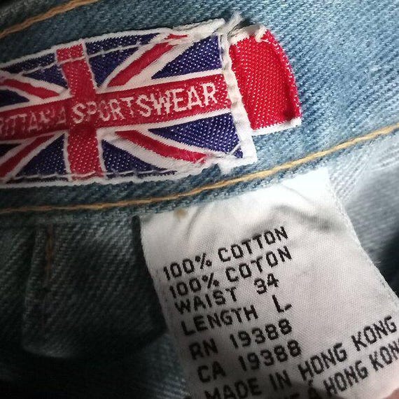 Vintage Brittania Patchwork Window Pane Denim Fla… - image 6