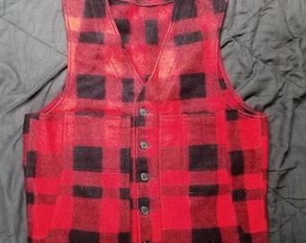 Chaleco vintage Filson de lana a cuadros estilo Mackinaw