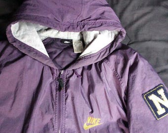 Vintage 90s Nike Big Swoosh Hooded Jacket Coat -