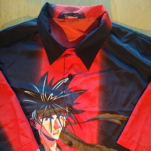 Vintage Million Guy Anime Manga Samurai Cyberpunk Button Shirt