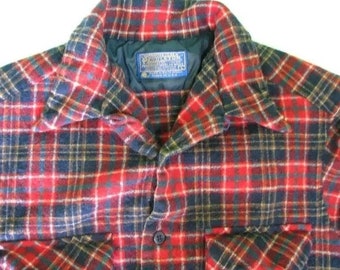 Camisa abotonada de lana y franela Vintage Pendleton