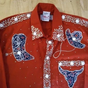 Vintage Laura Rogers Originals Hand Painted Western Shirt