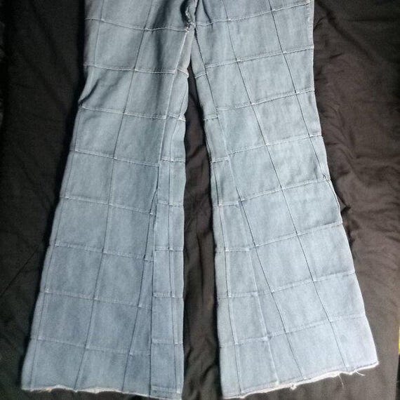 Vintage Brittania Patchwork Window Pane Denim Fla… - image 3