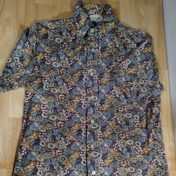 Vintage Claybrooke Floral Pattern Short Sleeve Po… - image 5