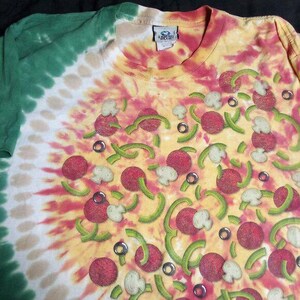 Vintage Y2K Liquid Blue Pizza Tie Dye T-Shirt