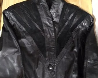 Gabardina de cuero Otello Pelle vintage de los años 80