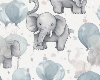 Elephant blue and gray Pattern, Png, Sublimate Download, Digital Paper, Printable, Background, Animal Pattern Png