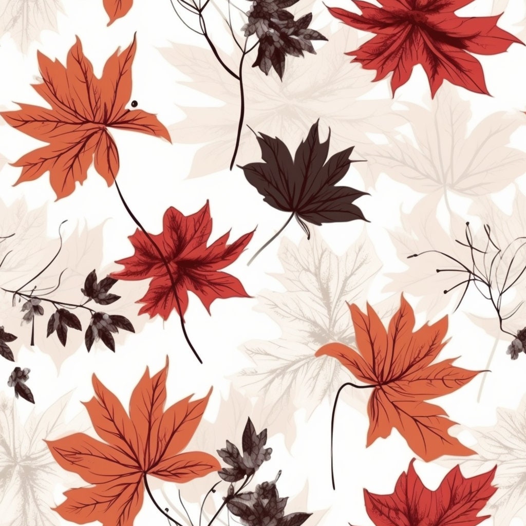 Seamless Fall Maple Leaf Pattern - Etsy