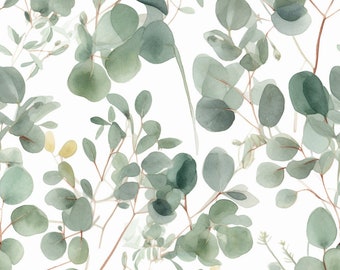 Eucalyptus Foliage Pattern, Bridal Shower Pattern, Png, Sublimate Download, Digital Paper, Printable, Background, Floral Pattern Png