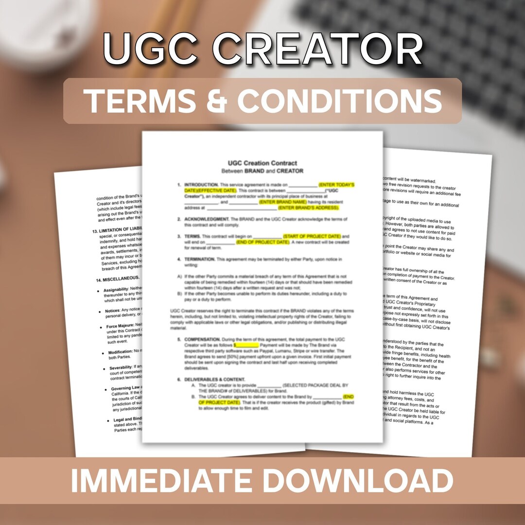 UGC Contract Template UGC Template UGC Terms and Services Template UGC Contract Template UGC Template UGC Terms and Services Template