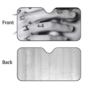 BTS JK Getatoeëerd hand-/gezicht Autoscherm - 2 opties! Jungkook Windschermhoes 3 maten! BT21 autozonnescherm - cadeau bangtan ventilator, leger, zonnescherm