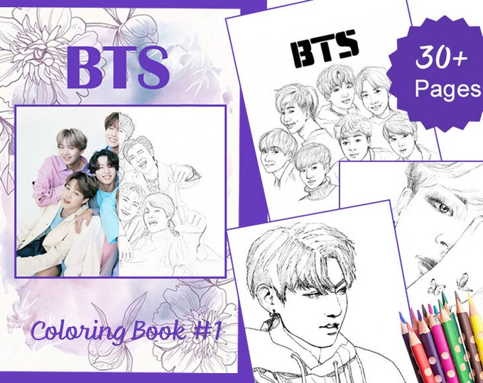 Digital Download BTS A4 COLOURING BOOK, Kpop, Bts, Art, High Quality A4 ...
