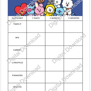 BT21 2024 Planner BTS BT21 Digital 2024 Journal 53 Printable Pages ...