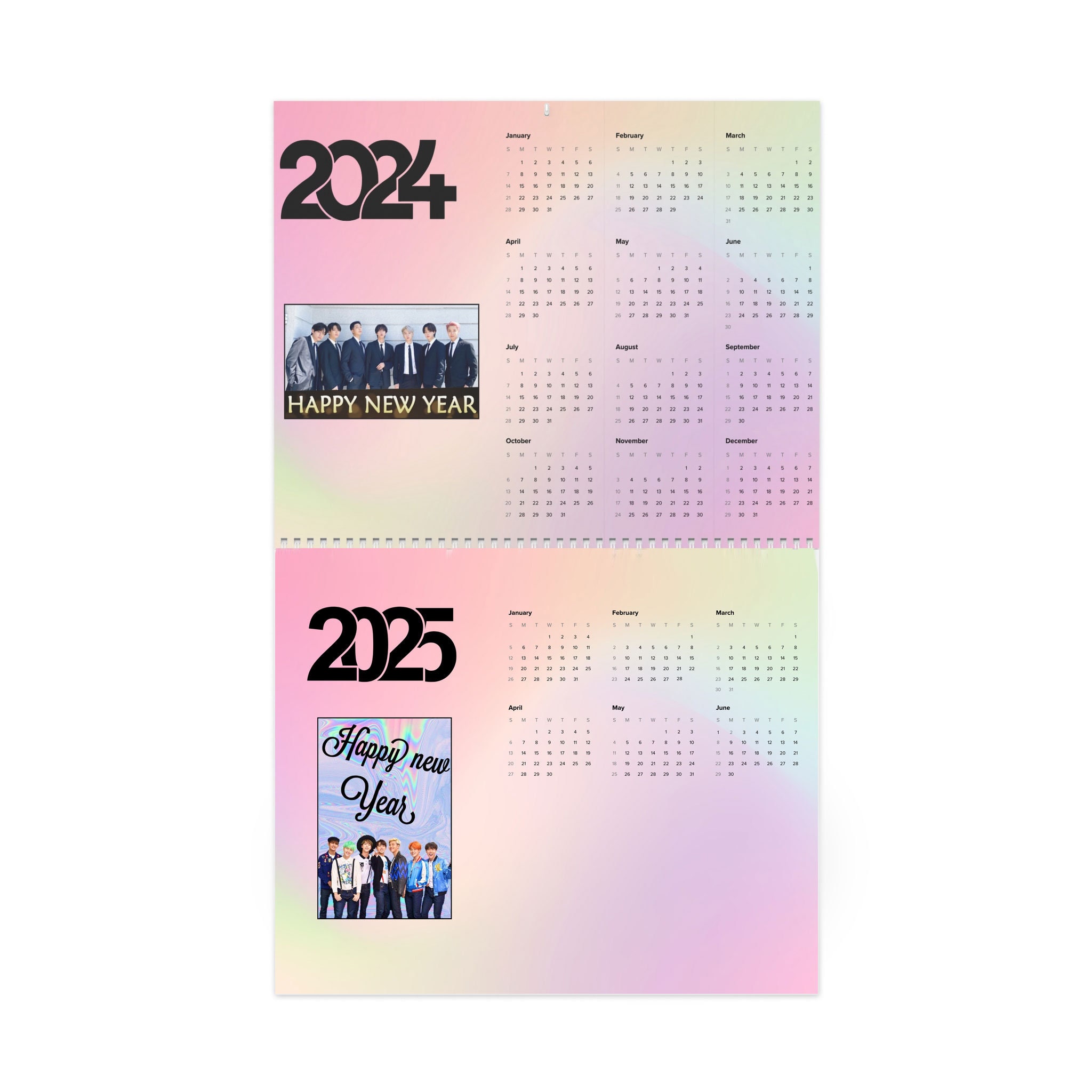 BTS 2024 2025 Digital Calendar 18 Months With BTS Birthdays, Military Release Dates, Song Quotes