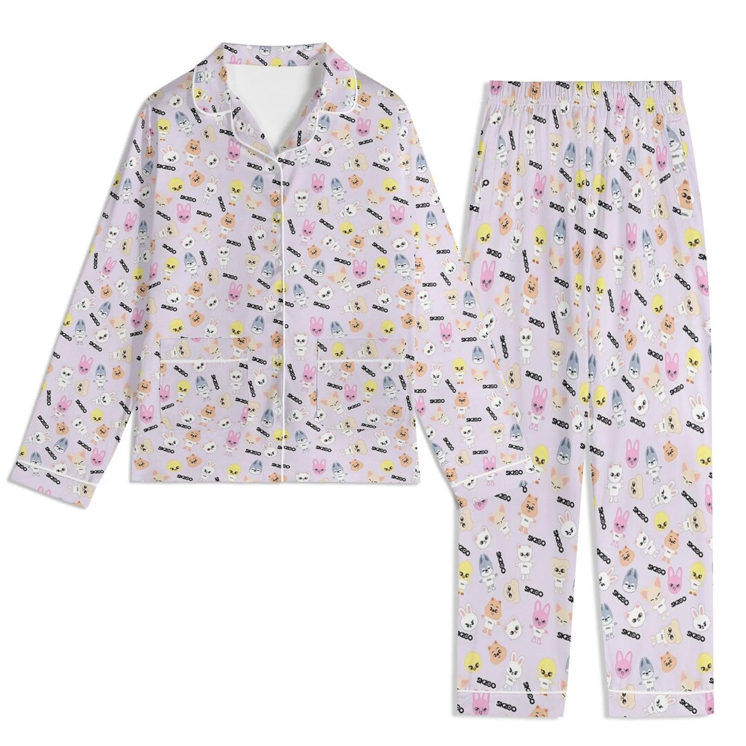 Skzcode Pajamas Stray Kids SKZOO Unisex Long Sleeve Adult Pjs - Immediate Shipping ...