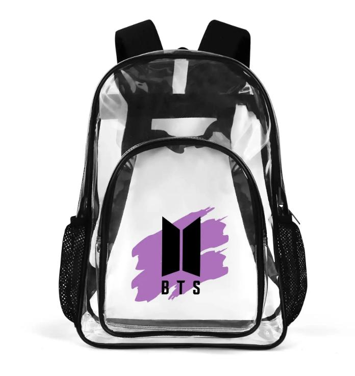 BTS BT21 Logo Series Clear Backpack - Clear Transparent See BTS BT21 Logo Series Clear Backpack - Clear Transparent See