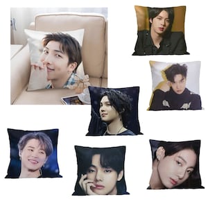 BTS OT7 Square Pillow Cover - BTS throw pillow cover