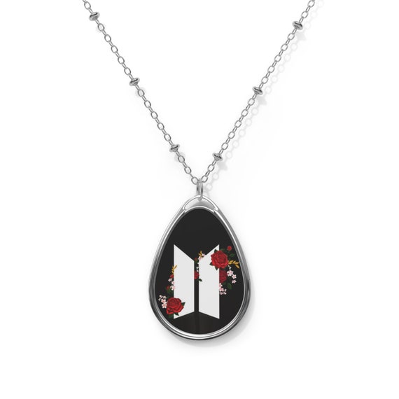 BTS Logo Oval Pendant Necklace Bts Jewelry BT21 Jewelry BTS Necklace BT21 Necklace K pop Bts Pendant Bt21 Pendant Etsy UK