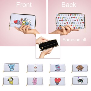 ¡Todos los miembros de BT21! Cartera - Diseño de fan de BTS, productos personalizados de BTS, bolsos de BTS, bolso de BTS, productos de BTS, productos de K-pop, BTS Army