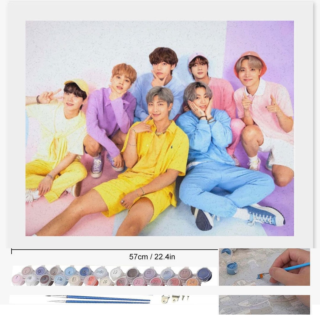 BTS Paint by Number Set - Custom Paint by Number | Paint by Number Kit ...