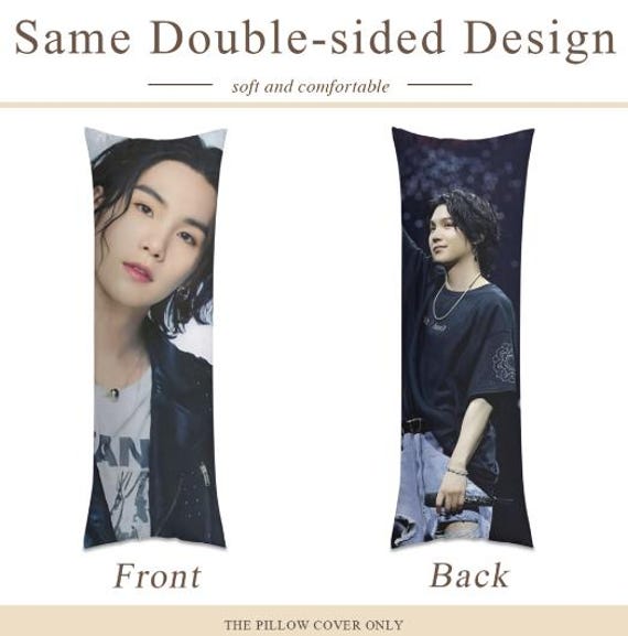 BTS Suga Body Pillow Case 2 Different Pictures of Yoongi 3 Sizes BTS Yoongi Full Size Pillow Case BTS Suga Pillow Case Etsy
