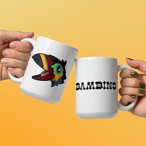Taza de tucán de montaña con pico de placa de dibujos animados / Bambino