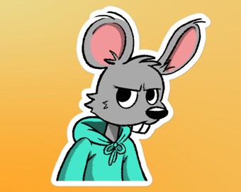 Cartoon Mouse Sticker | Vinyl Die Cut | Laptop Sticker | Water Bottle Tumbler Sticker | Car Decal | Cute Animal Art