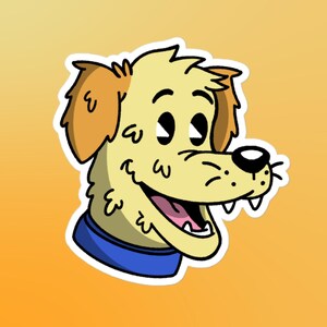 Cartoon Yellow Labrador Retriever Vinyl Die Cut Sticker | Cute Dog Artwork | Gift for Lab Lover | Laptop, Phone, Planner, Bottle & Car Decal