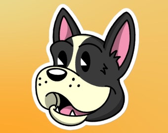 Dibujos animados Bulldog francés vinilo troquelado pegatina / lindo perro ilustraciones / regalo para el amante del bulldog francés / computadora portátil, teléfono, planificador, botella y etiqueta del coche