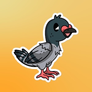 Cartoon Pigeon Vinyl Die Cut Sticker | Cute Pigeon Artwork | Gift for Bird Lovers | Laptop, Planner, Phone, Water Bottle & Car Decal | Art