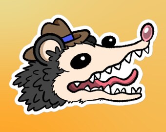 Cowboy Possum Sticker | Cartoon Possum Sticker | Possum Car Decal | Possum Phone Case | Scrapbook Sticker | Laptop Sticker