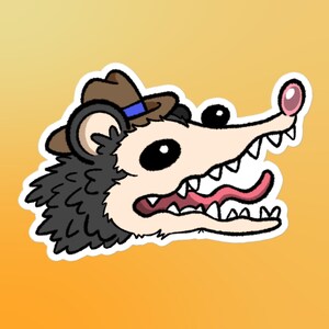 Cowboy Possum Sticker | Cartoon Possum Sticker | Possum Car Decal | Possum Phone Case | Scrapbook Sticker | Laptop Sticker