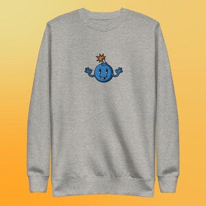 Embroidered Cartoon Blueberry Bomb Unisex Premium Sweatshirt